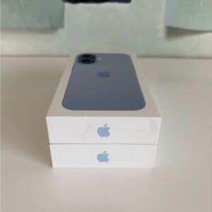 Two Boxes of Apple iPhone 17 in Light Blue (no phones)